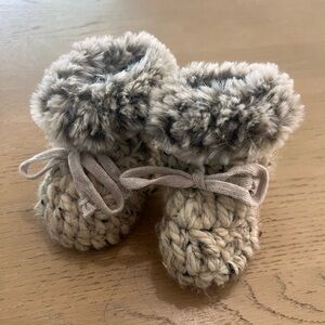 Mercy threads baby booties neutral colors knit baby shoes handmade